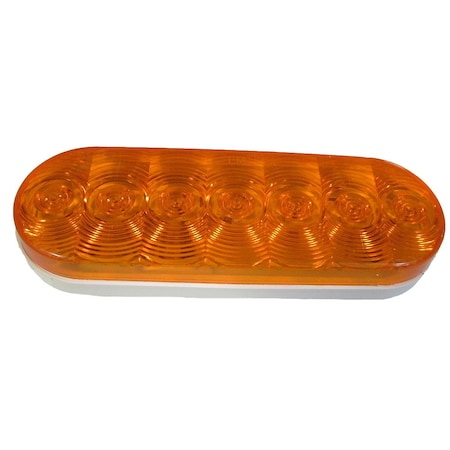 Aftermarket 01903300 One 1 Orange Oval 6 LED Light 12 Volt STT Stop  Turn  Tail 1-019-03-300